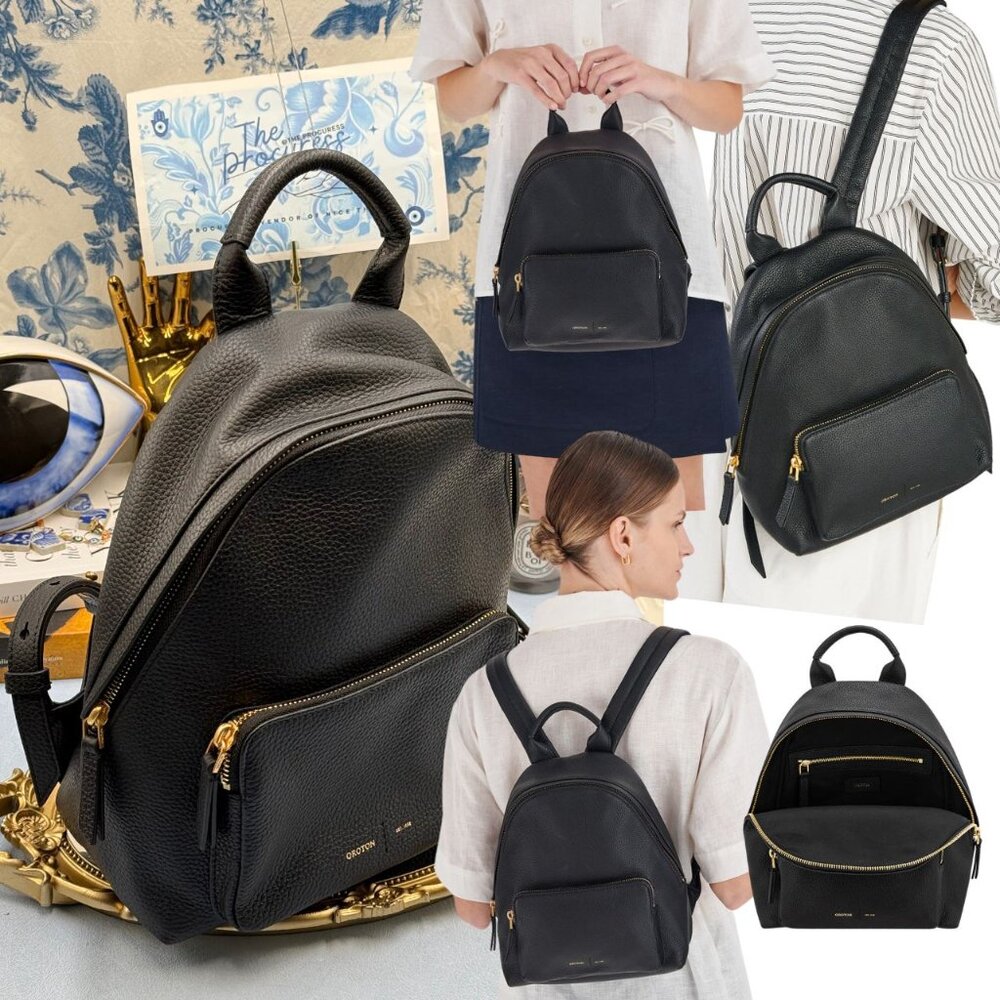 🆕 OROTON 🧿 NWOT Lilly Small Backpack, Black Leather